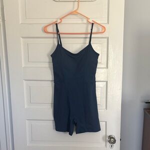 Qinsen Blue Spaghetti Strap Romper